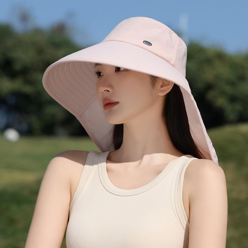 

Summer new sunshade sunscreen hat women s large brim ice silk shawl UV protection sun hat