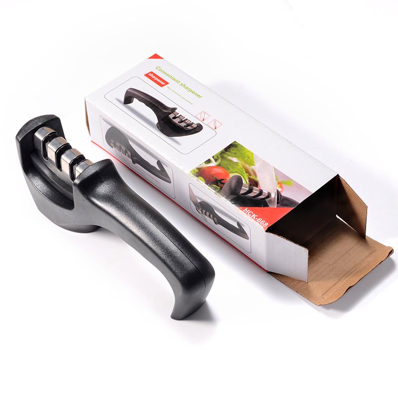 Four-Stage Multifunctional Knife Sharpener with Stone Rod for Household Use