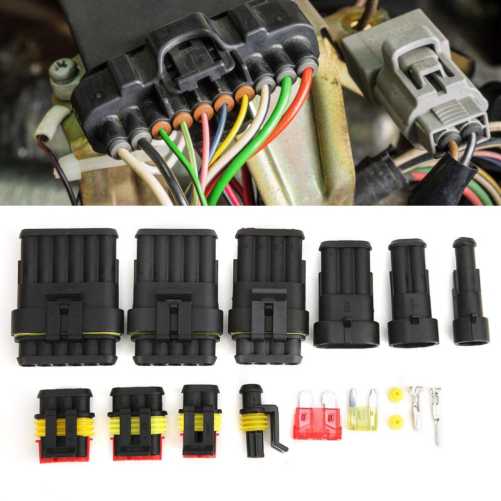 240PCS 123456 Pin Car Waterproof Electrical Wire Connector Set with Terminal and Fuse