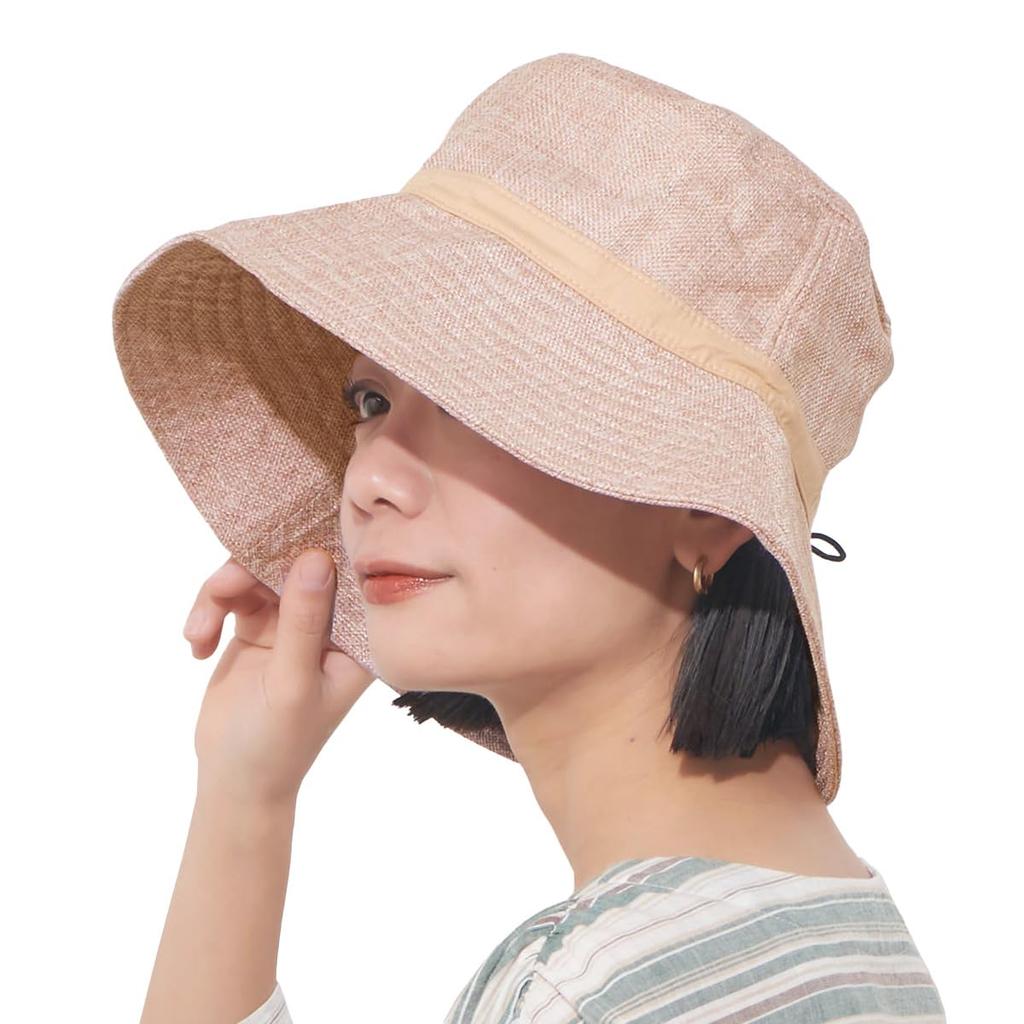 UV Kokagel Polyjute Hat [Casual Box] 99.9% Protection, Heat-Shielding [Free Size/Pink] -10°C (-10°C)