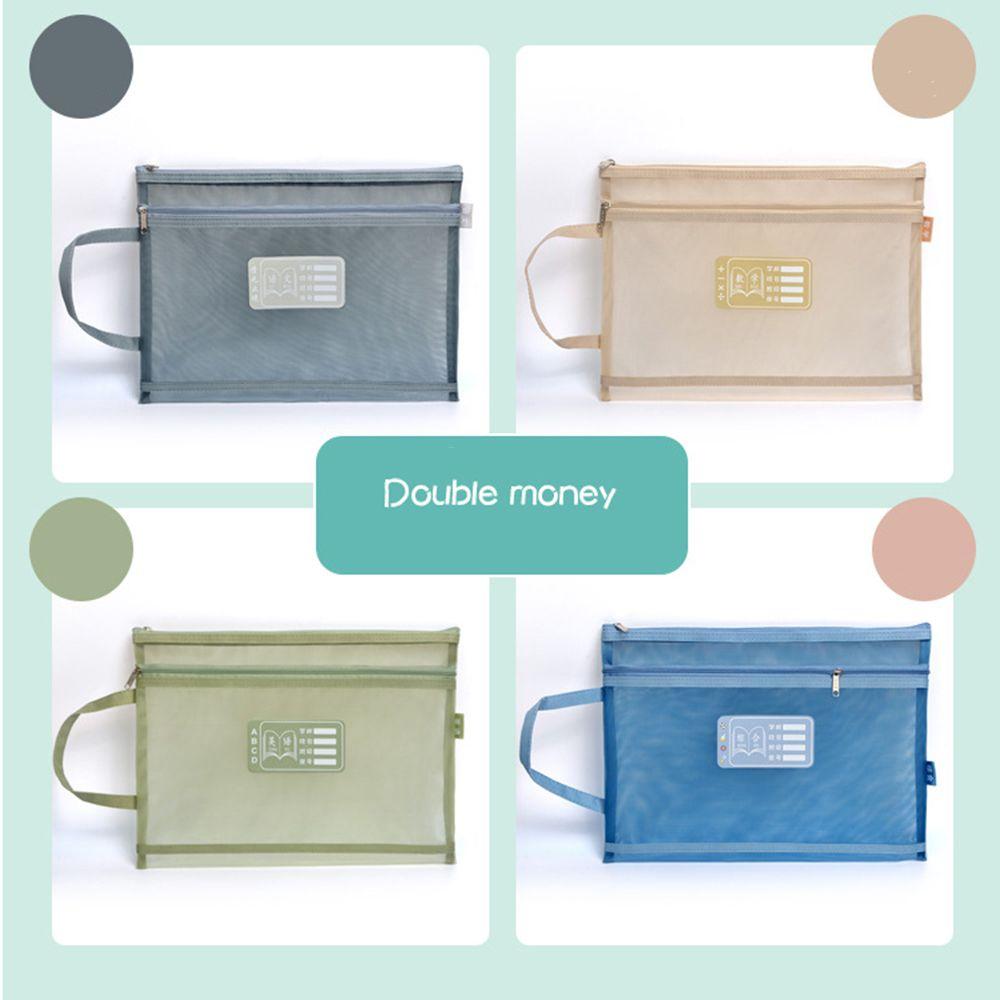Organizer Pouch File Pocket School Office Supplies Storage Handbag Document Bag A4 File Folder Bag Zipper File Pocket