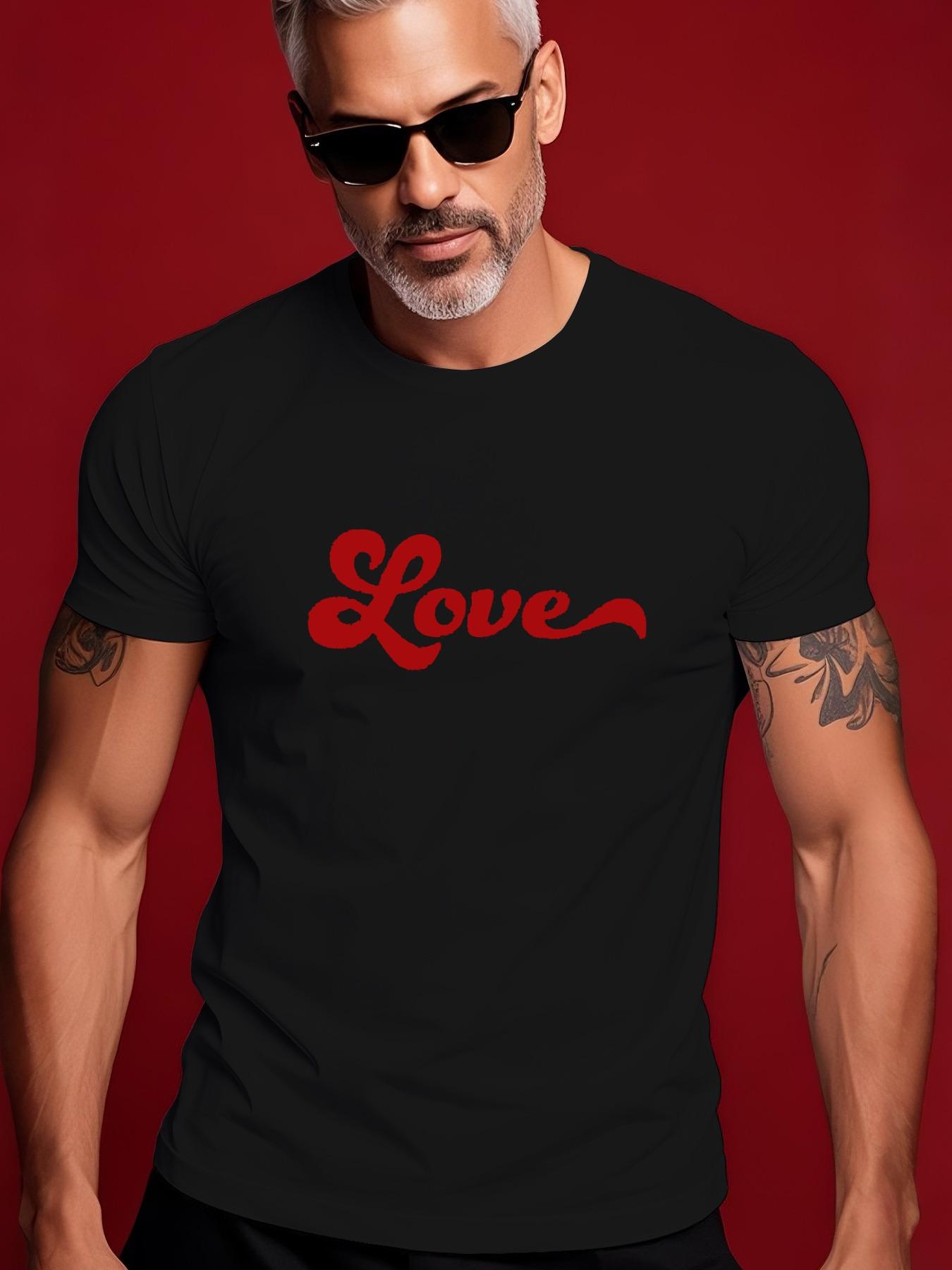 Summer Short Sleeve Tshirt - Love Graphic Print Round Nec... S