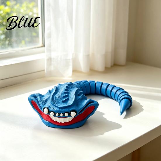 Bewegliches Schwanz-Meeres-Tier 3D-gedruckte Monster-Ornament Flexible Gelenkige Actionfigur Fantasy Detaillierte Statue Tiefsee-Kreatur für Schreibtischdekoration