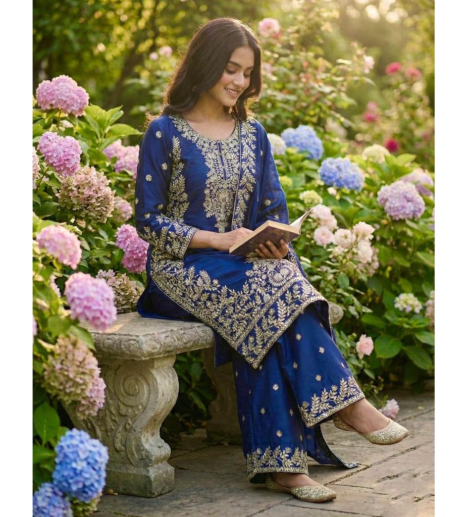 Indian Bollywood Salwar Kameez Palazzo Set Women Designer Gmy Silk Salwar Suit Dress