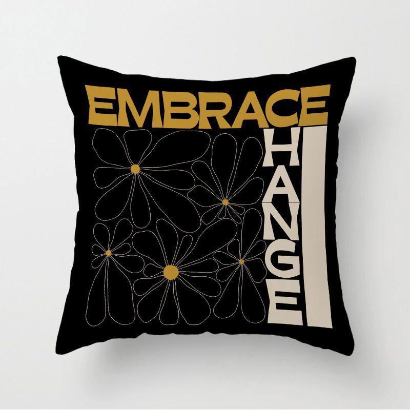 

Ins Coffee Color Geometric Pillow Flower Sofa Cushion Office Chair Back Lunch Break Cushion Cream Living Room Cushion linen-45x45cm double-sided [without pillow core]