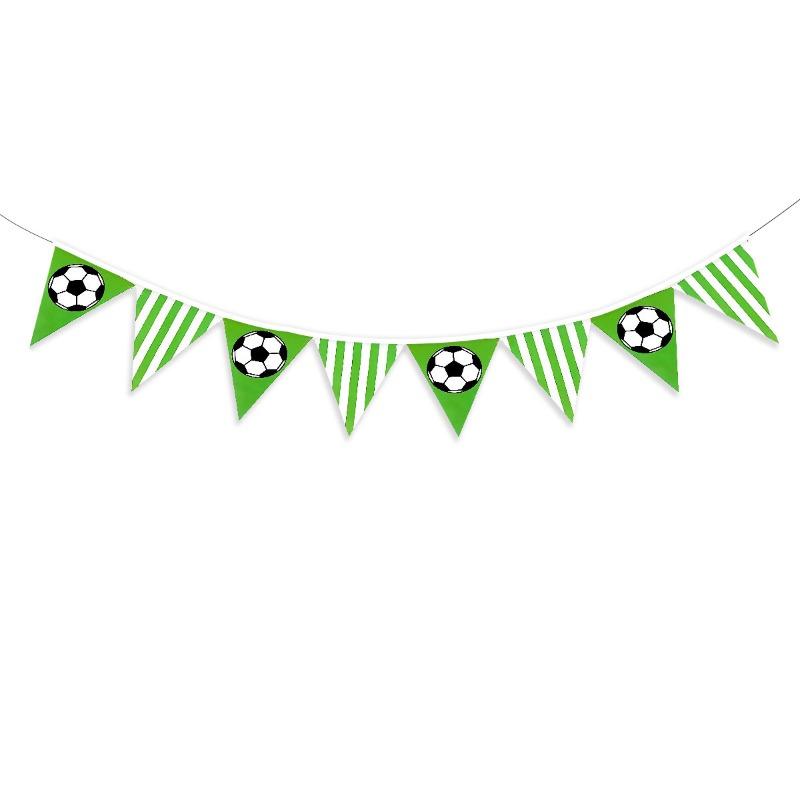 Soccer Sports Themed Party Garland, Paper Football Double Flags Banner Set for Sports Theme Parties and Birthday Celebrations