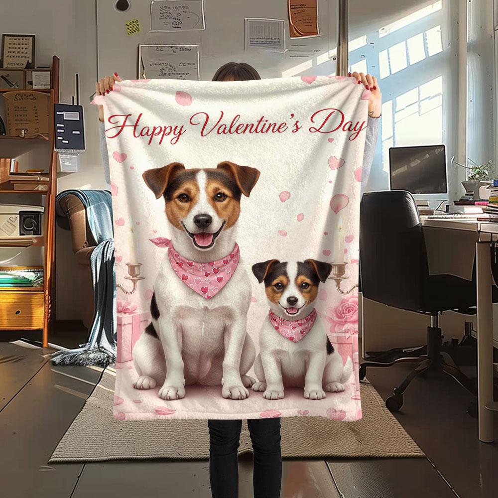 1Pc Cutetwodogs Print Flannel Blanket, High quality Comfortable for All Seasons, Home Decor, Warmth and Comfort, Perfect for Christmas Gifts