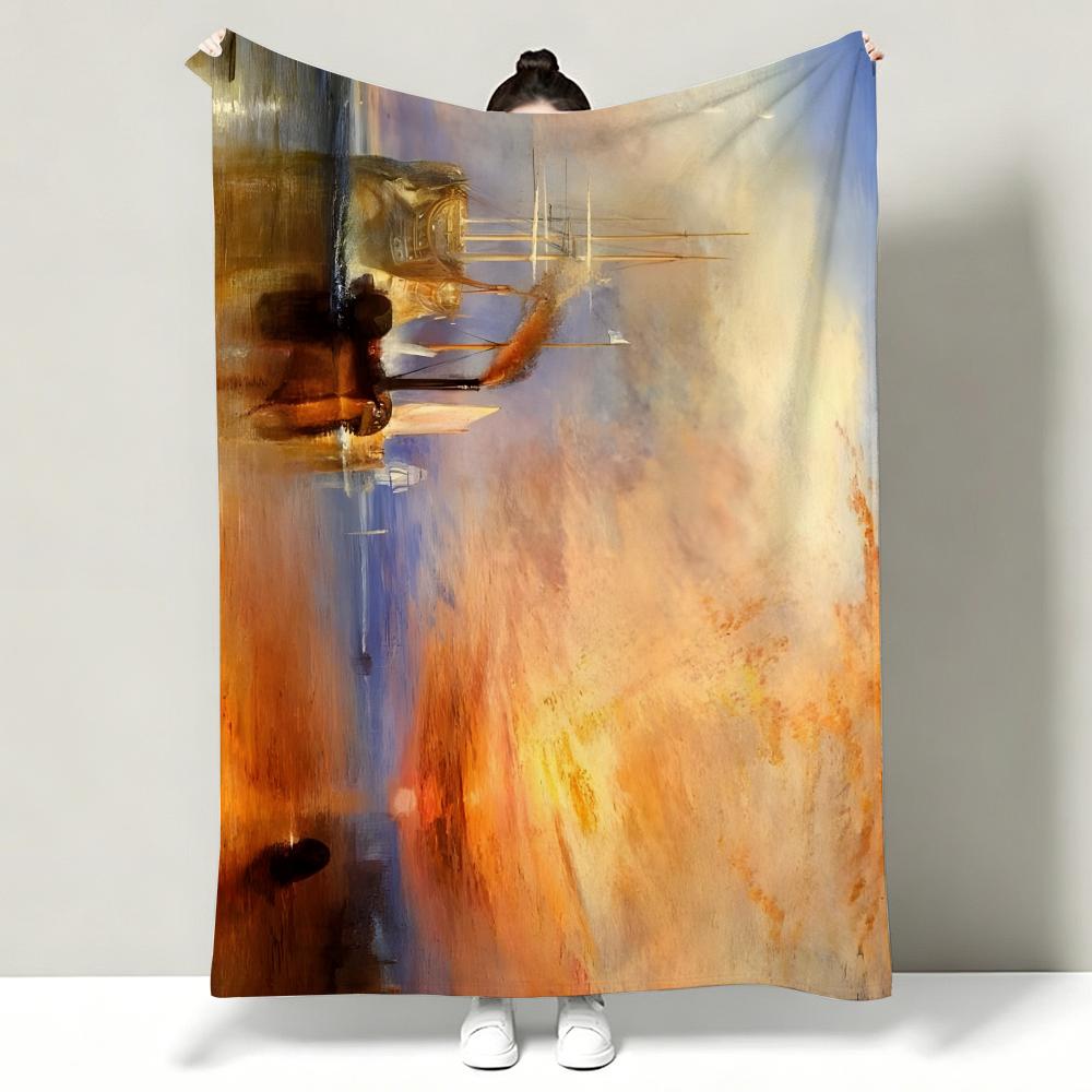 Joseph Mallord William Turner Throw Soft Warm Flannel Throw Blanket Multiuse for Sofa Bed Office Nap