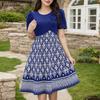 ZANZEA Women Casual Round Neck Short Sleeve Print Dress