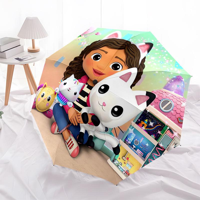 1pc gabby's Cat Friendship Themed High-quality Umbrella,Automatic Opening and Closing Umbrella,Multi-functional Umbrella G0811355