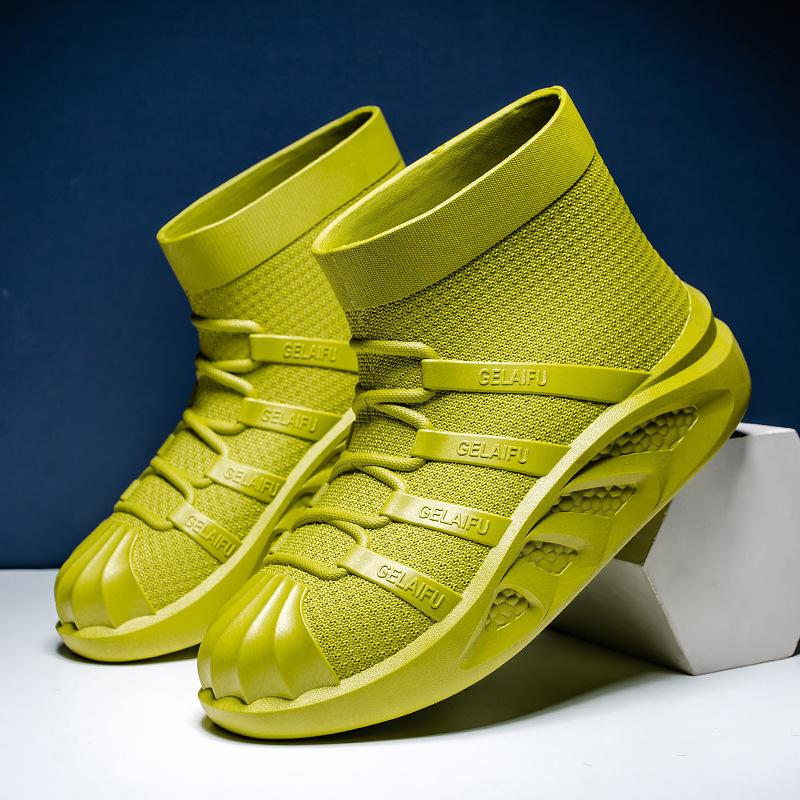 

Waterproof shoes Men s short rain shoes Lightweight student platform water boots Non-slip velvet rain boots Fashion work rubber shoes 44 желто-зеленый