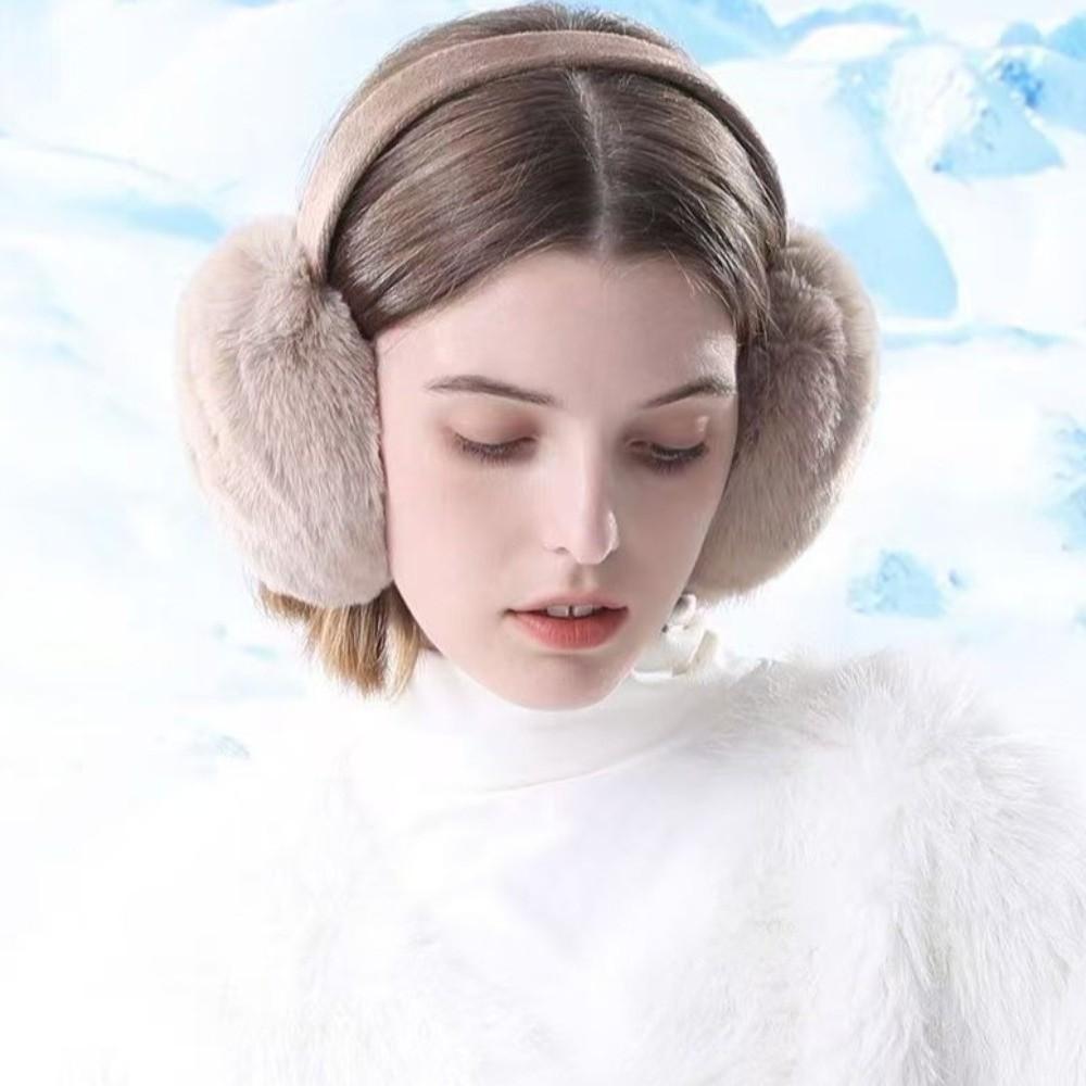 Faux Fur Winter Earmuffs Folding Ear Warmer Fashion Plush Earmuffs  for Men Women