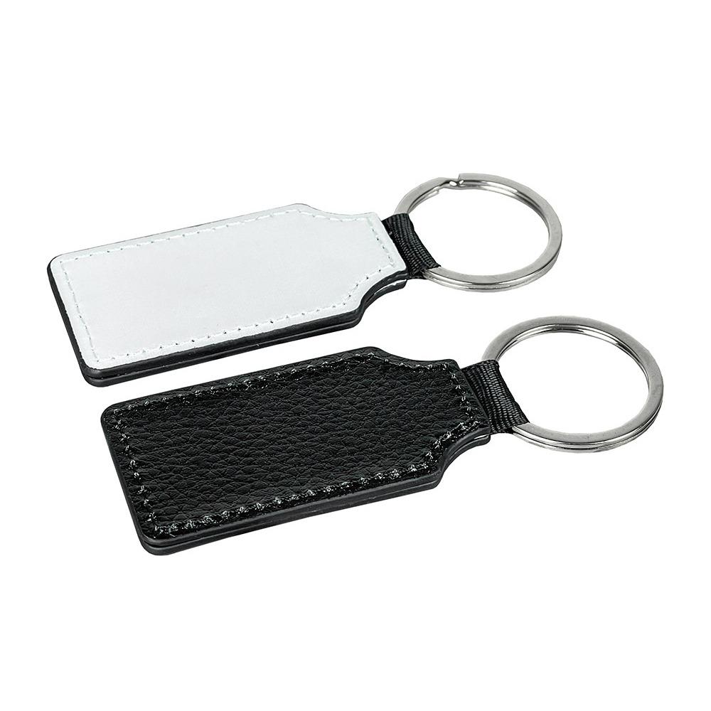 Creative Dye Sublimation Blanks Keychain PU Leather Double Sides Blank ID Tags Keyring  Bag Hanging