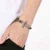Chunky  Stainless Steel Wire Chain Bangle Men's Personalized Classic Cross Bracelet Jewelry Gothic Vintage Black Accessory