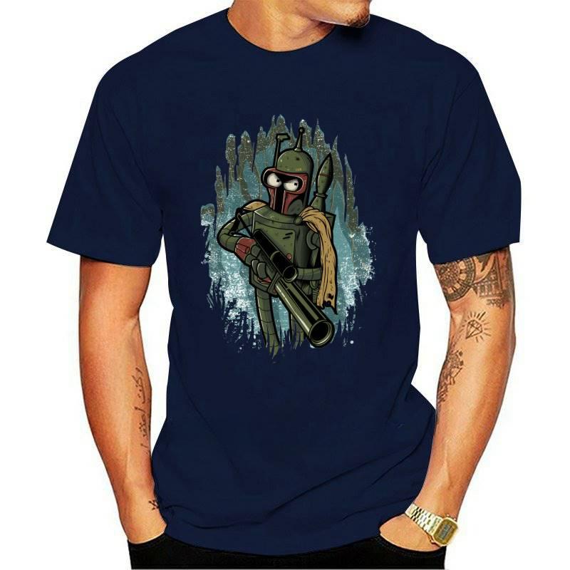 

Мужские футболки с принтом Футболка BENDER FETT, хлопковая футболка с круглым вырезом и коротким рукавом, мужские топы XXXL темно-синий