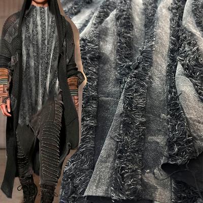 50*145cm Tree Bark Tattered Floral Texture Old Design Fabric Cotton Linen Art Tie Dyeing Retro Cut Dress Designer Fabric