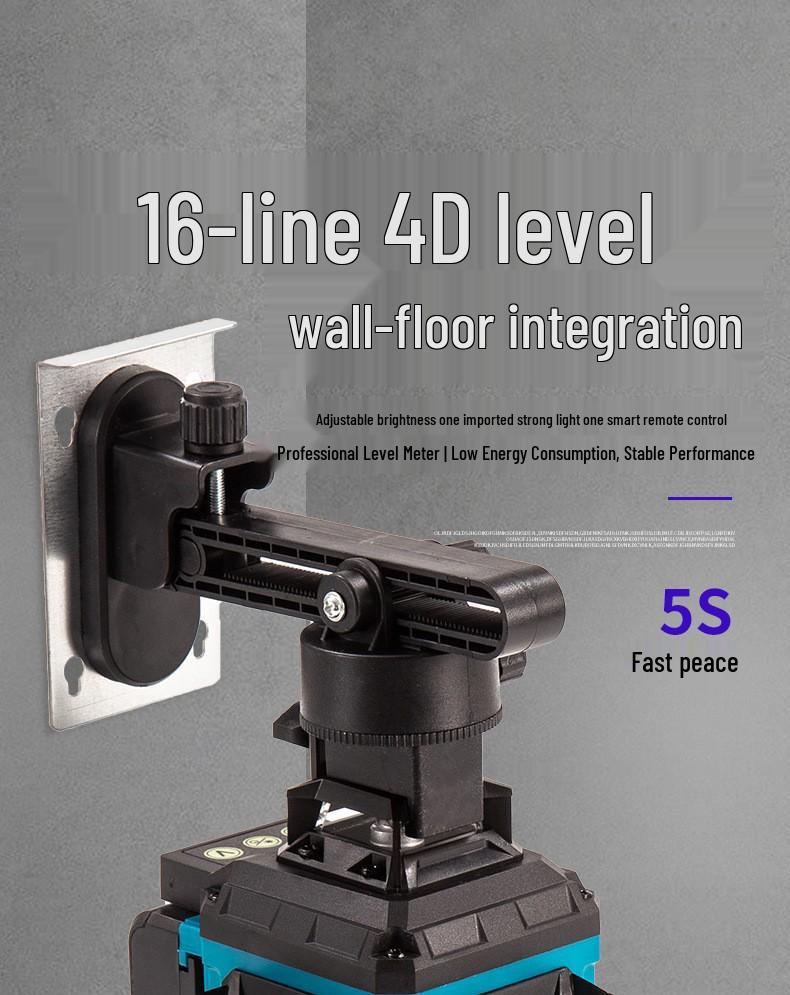 High-Precision Laser Leveling Tool, 21V Lithium, 12/16 Lines, 3D/4D for Walls & Floors
