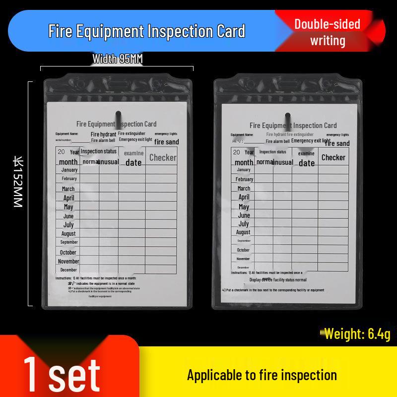 Fire Safety Inspection & Record Card Holder: Fire Extinguishers & Hydrants