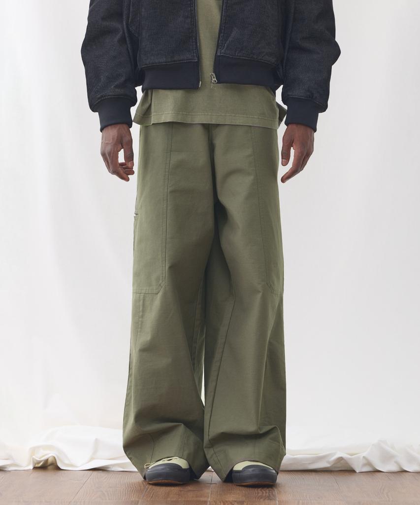 Iseuteuseobiseusyab Grunge Pocket Wide Pants - Khaki