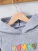 Girls' Heart-Shaped Hoodie and Pants Set - Warm Velvet Pullover for Autumn/Winter