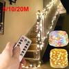50/100/200 LED Copper Wire String Lights USB Plug-in Fairy Lights with Remote 8 Modes Lights Home Decoration