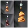 Auspicious Zodiac Snake Dolls Cute Green Sandalwood Ornament Cartoon New Year Carved Pendant  Gifts