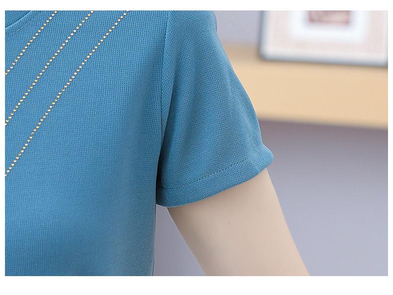 Autumn 2025 Women's Long-Sleeve Knit T-Shirt Set for 50-Year-Old Mothers