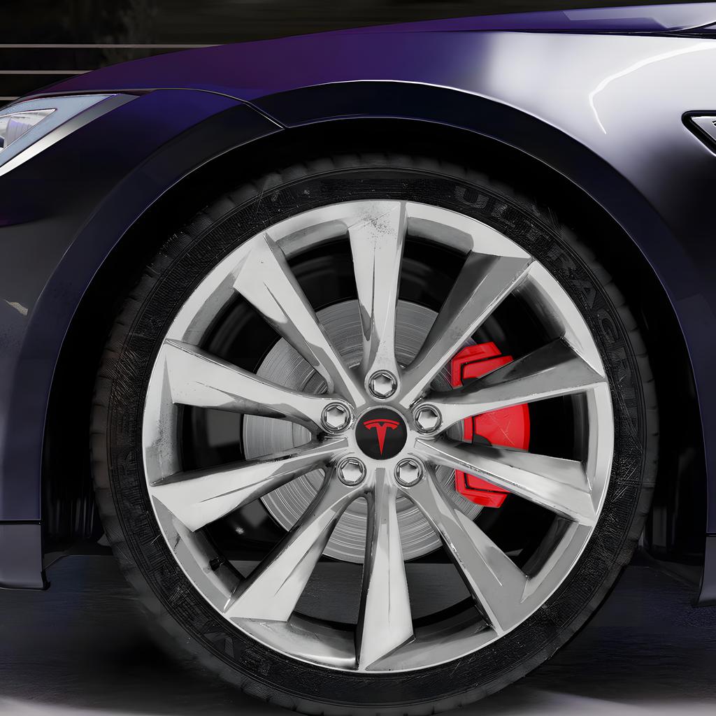 AKW1 4pcs 56mm Car Wheel Hub Caps Emblem Hubcap Badge Stickers For Tesla Model 3 Model Y Model S Model X WYE Auto Styling Accessories