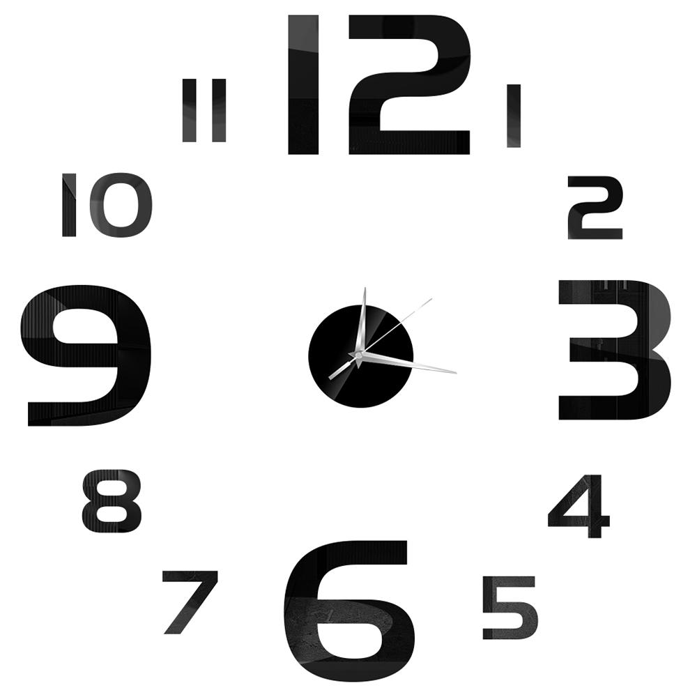 27inch Nordic Wall Clock Dining Restaurant Cafe Decorative Clocks Acrylic Mirror Wall Sticker Silent Quartz Watch Home Decor