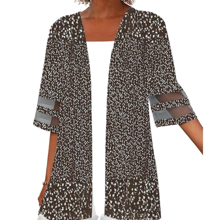 TIFICY Women's Fashion Casual Summer Spring Flower Pattern Print 1/2 Sleeves Blouses & Shirts
