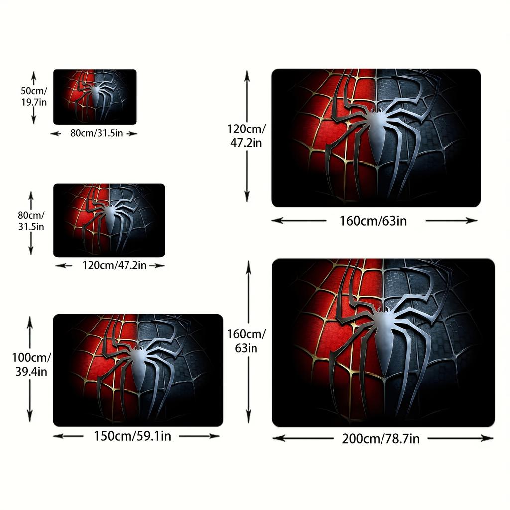 Marvel 1pc Cartoon Print Themed Rug | Spider-Man Shadow Duel Pattern Doormat | 80x50 Rectangle | Home Decor Living Room Carpet