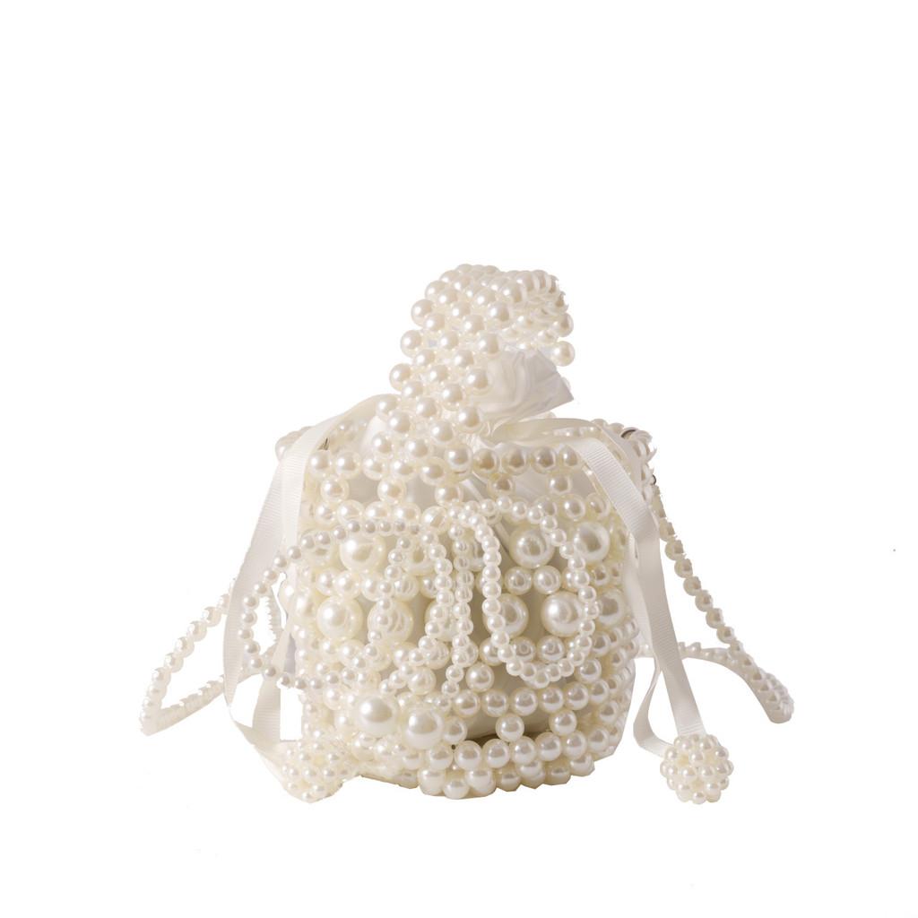 Ielgy Pearl Bow Beaded Portable Messenger Bag