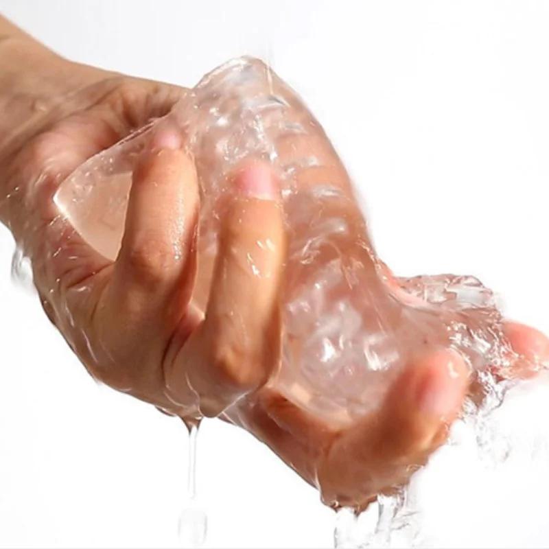 9cm Transparent Male Masturbator Artificial Pussy Vaginal for Men 18 Glans Sucking Penis Pump Spikes Exerciser Sex Toys Erotic