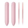 2Pcs/Set Glass Cuticle Pusher Nail File Easy Cleaning Double Sided Glass Manicure Stick with Imitation Leather Case Cuticle Remover Tool