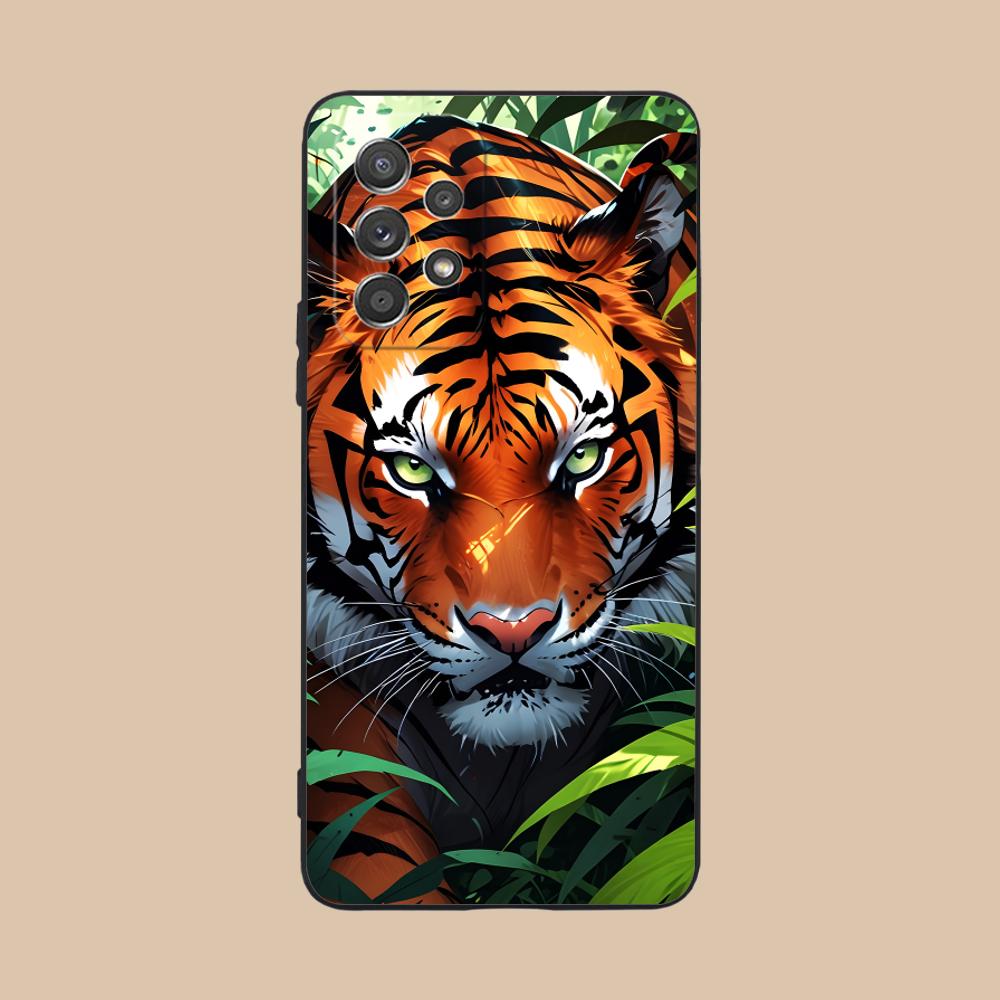 

Tiger Neon Mobile Cell Phone Case for Samsung Galaxy M55 54 42 35 34 33 32 23 22 15 14 13 12 F55 5G Colorful Cover Luxury Cover Galaxy M55