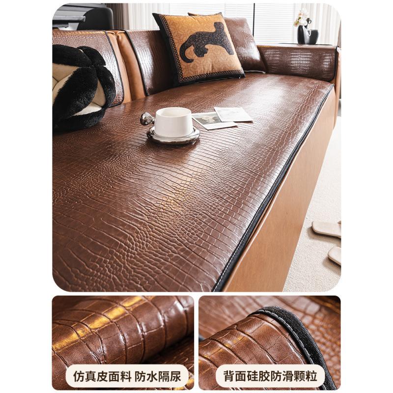 Waterproof Urine-Proof Simulated Leather, Anti-Cat Scratching Sofa Cushion, Universal In All Seasons, Non-Sticky Hair, Non-Slip Seat Cushion,Cloth