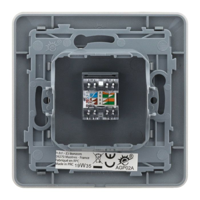 Prise téléphone rj45 artezo - titanium - zenitech