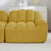 2-Seater L-Shaped Modular Boneless Sofa, Shell Shape, Deep Seat Cushions with 1 Ottoman, Sofa for Living Room, No Assembly Required, Yellow