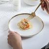 European White Gold Side Tableware Rice Bowl Plate Fruit Salad Bowl Deep Dish Kitchen Tableware Wedding Decoration Plate