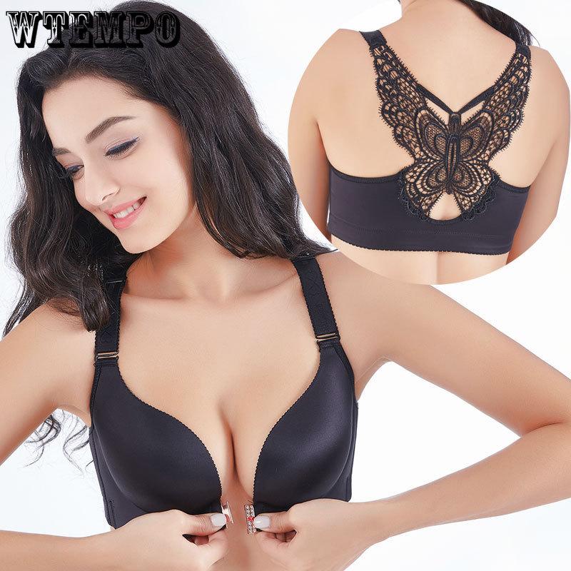 Front Button Bra for Women Without Steel Rims Plus Size Bra Gathered and Adjusted Beautiful Back No Trace Thin and Sexy Lingerie