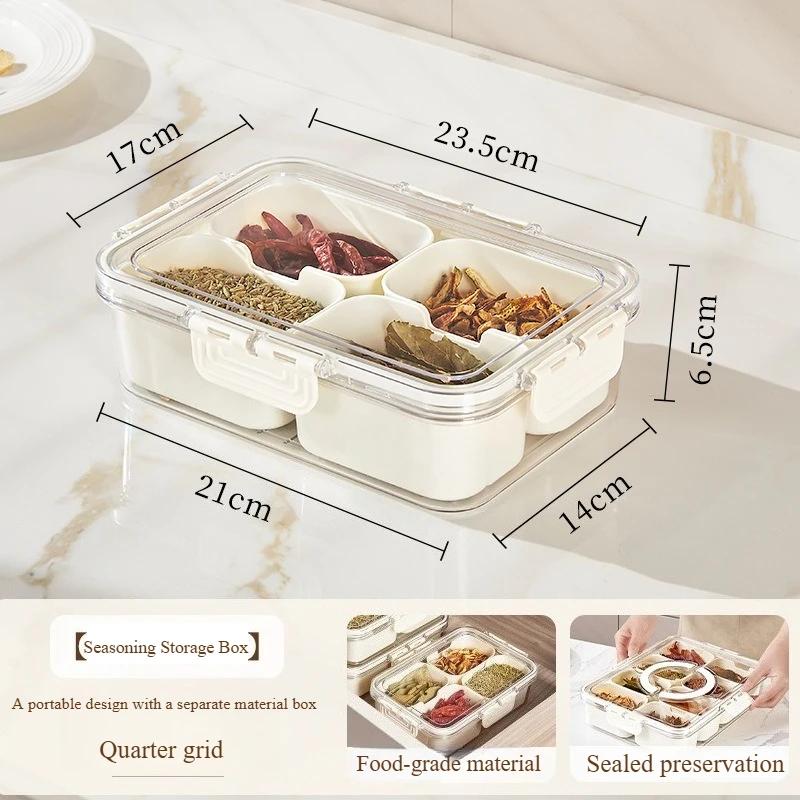 

Пластиковый контейнер для специй пищевого класса, герметичный, разделенный, с крышкой, для трав, бадьяна, сухих продуктов, чая, орехов, конфет, органайзер для кладовой