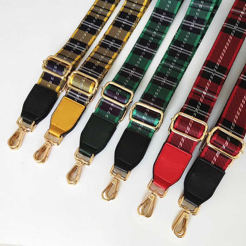 New Plaid Bag Strap Accessories Adjustable Single Shoulder Oblique Span Women's Bag Strap Extended Wide Bag Strap Accessories