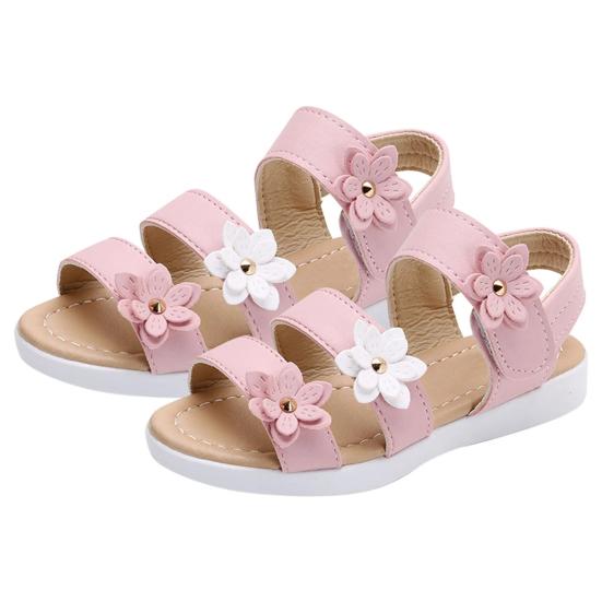 Summer Children Sandals Size 4 Girls Sandals Big Flower Girls Sandals Size 13 Girls Flat Pricness Shoes 2.5