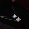 Elegantný štvorcový náhrdelník s príveskom z moissanitu s reťazou z titánovej ocele pre ženy