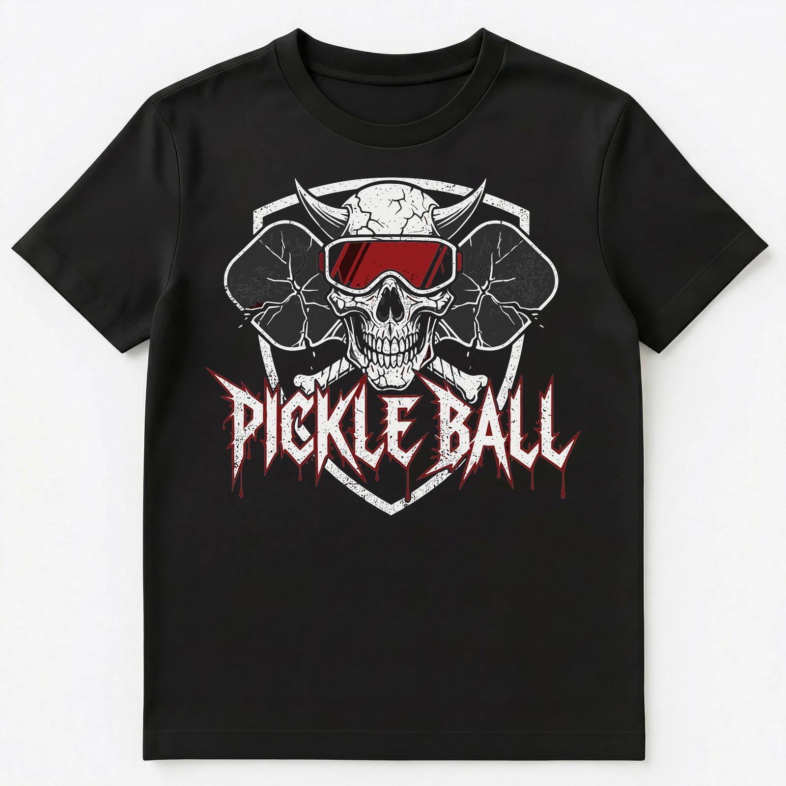 

Pickleball Fanatic Skull Paddle Shredder Edgy Unisex T-Shirt XL