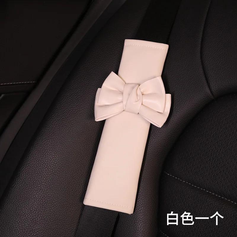 Fashion Car Seat Belt Cover Black Bow Adjustable Car Safety Belt Cover Shoulder Pad for Kids Adults Car Interior Accessories