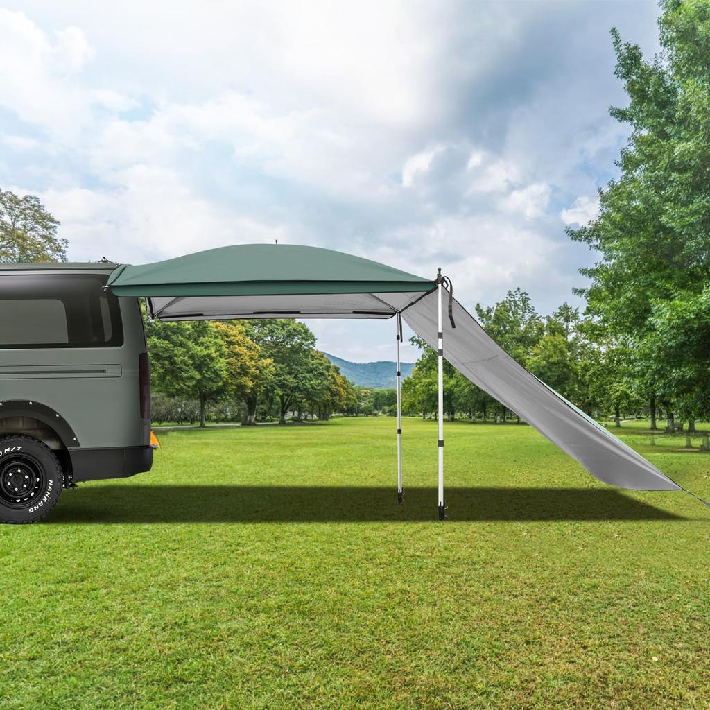 GOTIDY Car Side Extendable Tension Pole Side Awning for Person 210D Oxford Adjustable Includes One Dedicated Side Compact Easy Storage Bag Ideal for