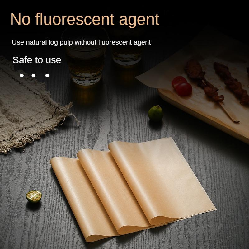 Backmattenpapier Küchenofen Kommerzielles gelbes Silikon-Fettschutzpapier Ölabsorbierendes Papier Fettschutzpapier für frittierte Lebensmittel Braunes Grillpapier