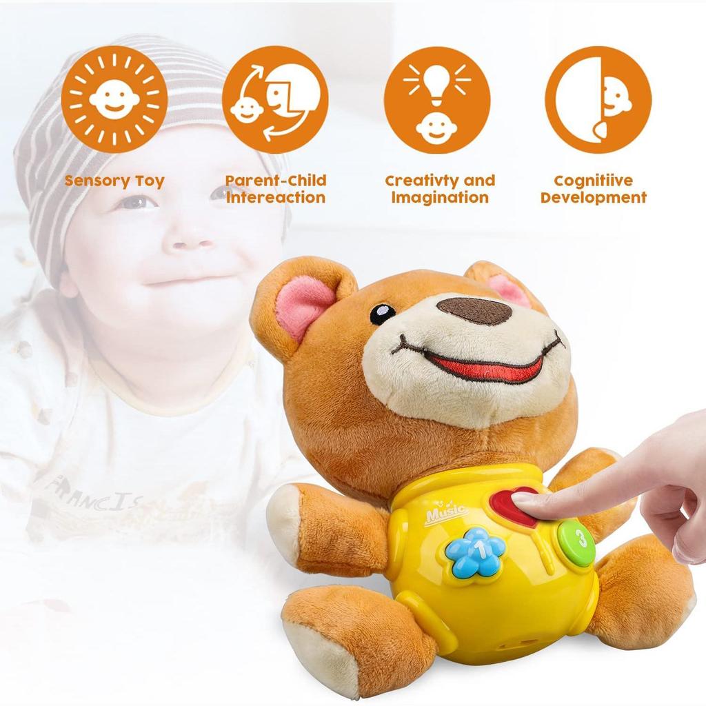 Brinquedos de pelúcia para bebês, elefantes de pelúcia, brinquedos musicais de pelúcia para bebês, brinquedos musicais, presentes para crianças de 0, 3, 6, 9, 12 meses