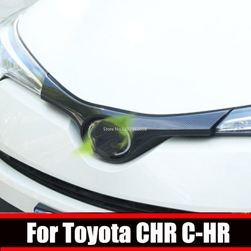 For Toyota CHR C-HR XA10 2018     ABS chrome  Car Front Grill Grille Upper Cover Trim Decorative  accessories